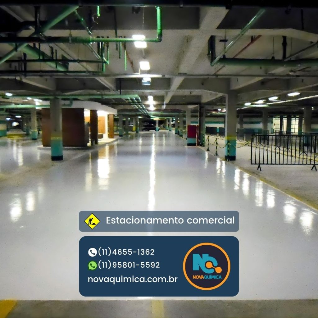 Pintura e demarcação de estacionamento de grande porte, obra executada pela NOVA QUÍMICA REVESTIMENTOS EM PISOS INDUSTRIAIS. Peça um orçamento sem compromisso em nosso WhatsApp (11) 958015592. Atendemos indústria e comércio em todo o Brasil.